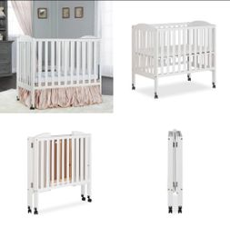 Dream On Me Portable Folding Crib Model 682 – White