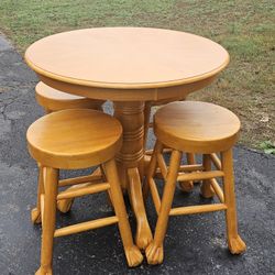 Oak Table And Stools