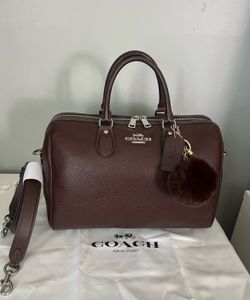 Coach Large Rowan Satchel In Maple Color