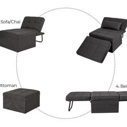 Sofa Bed, 4 in 1 Convertible Chair Bed with Adjustable Backrest and Footrest