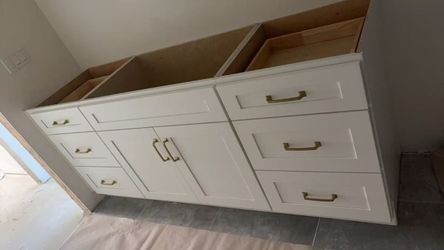 Vanity cabient 72 inch white shaker