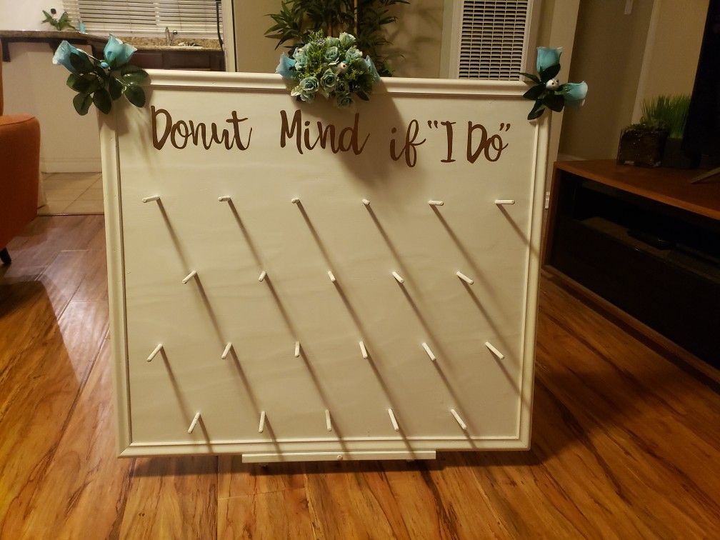 Wedding Donut Board On Easel With 2 Additional Donut Pegs