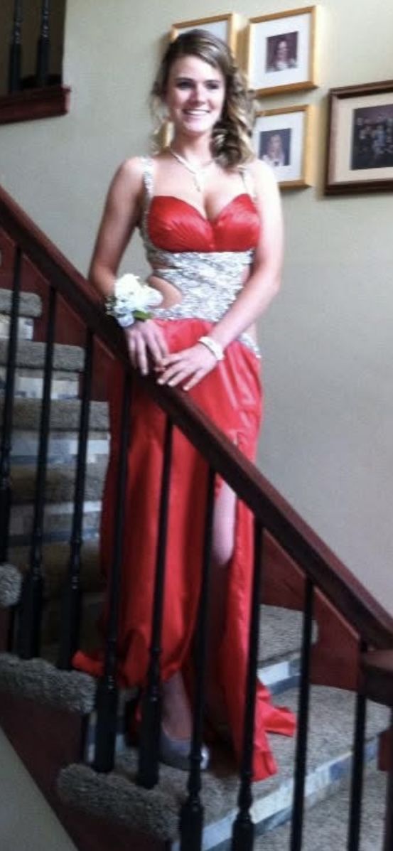 Red Strappy Prom Dress