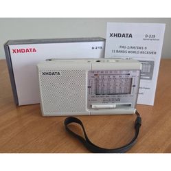 XHDATA D219 AM FM Shortwave 11 Band Receiver Radio, Beige - New