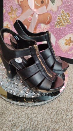 Open Toe Heels/ Pumps With Zipper Size 6 1/2