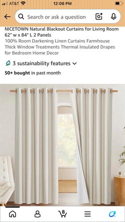 Natural beige blackout curtains 84”