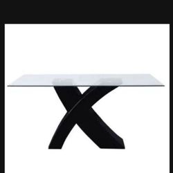 Rectangular Dining table Crystal And Wood 