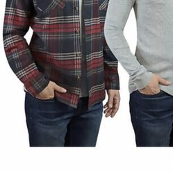 JACHS OF NY, 2PK MENS THERMAL +BRAWNY FLANNEL  NEW