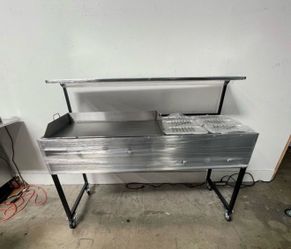 Plancha De 36” Con 6 Charolas Baño María Y Repisa | Incluye Manguera Con Regulador