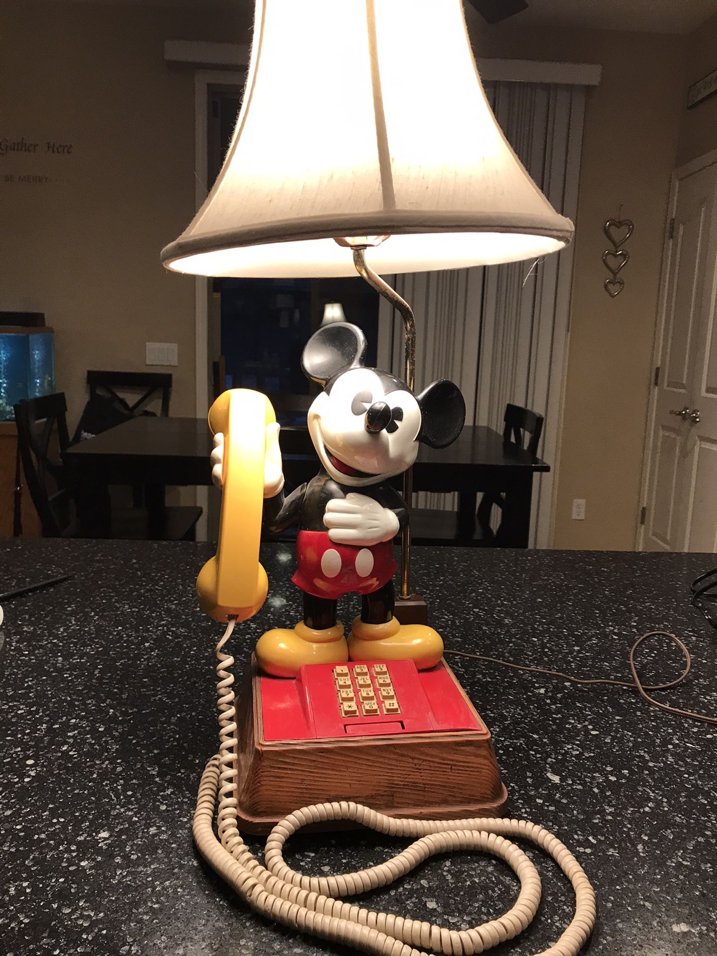 1970’s Vintage Mickey Mouse push button phone/lamp combo