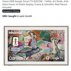 Brand New - Hisense 65-Inch Class QLED 4K S7N CanvasTV™