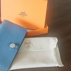 Hermes dogon blue wallet inspired