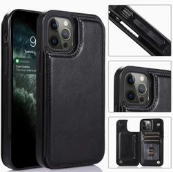 Leather Retro Card Holder Flip Cover For iPhone 13