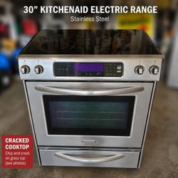 KITCHEN AID, STAINLESS STEEL GLASS COOK TOP RANGE