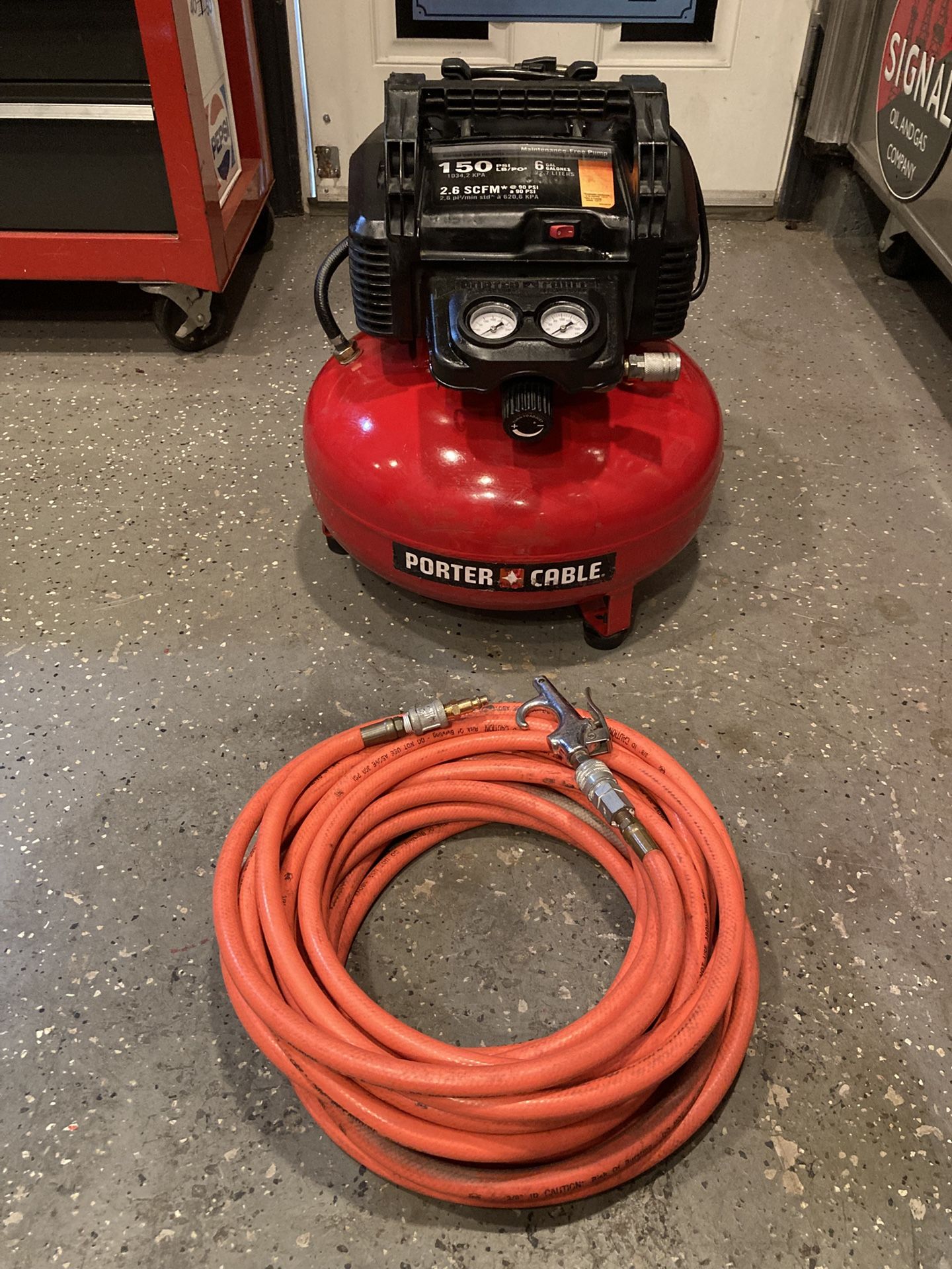 Air Compressor With 50ft. Hose/Attachments Porter Cable