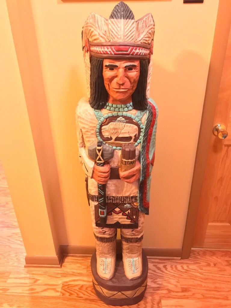 5 ft White Buffalo Chief CIGAR STORE INDIAN Native American Made Frank Gallagher