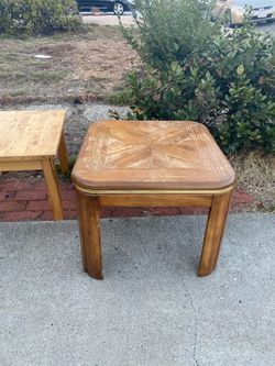 Wood side table