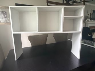White Desk Hutch Organizer Shelf