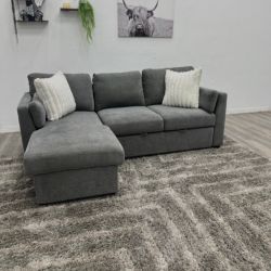 Gray Sleeper Sectional Couch - Free Delivery