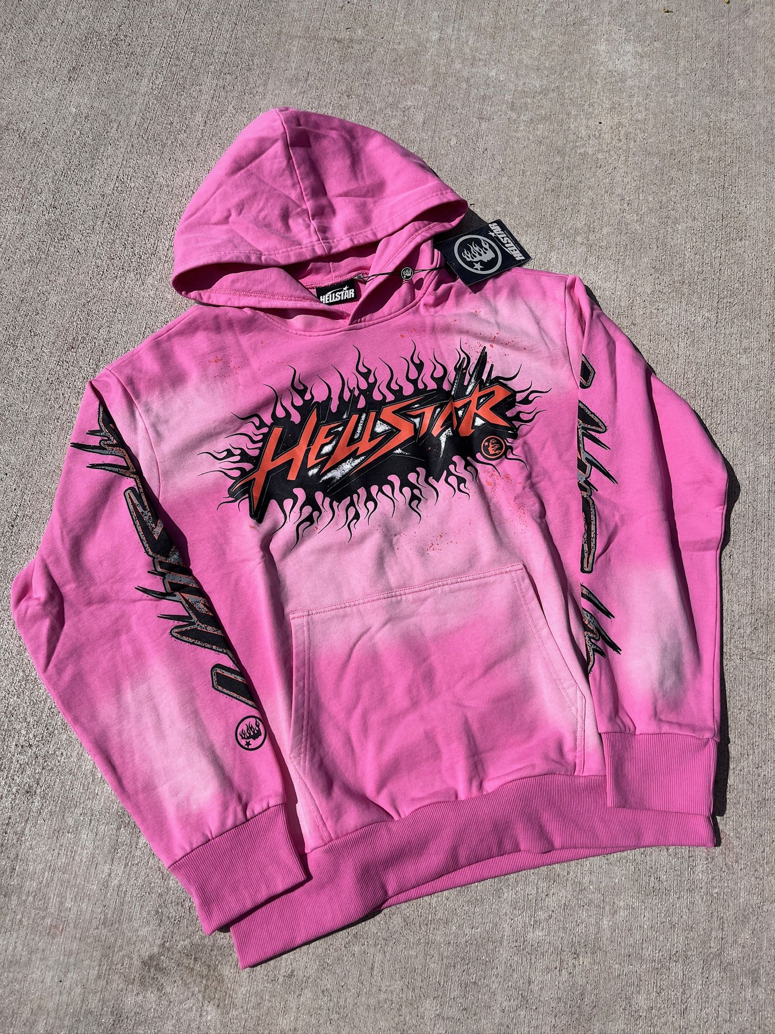Pink Hellstar Flame Electricity Hoodie