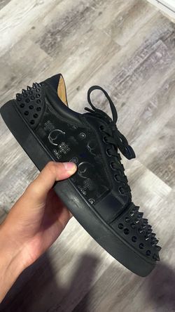 Christian Louboutin Black Spiked Low-Top Sneakers