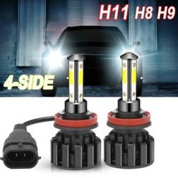 H11 LED Bulbs 6000K White Honda Nissan Toyota Chevy Kia GMC And More