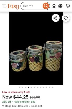 Fruit Canisters 3 Set With Free Items