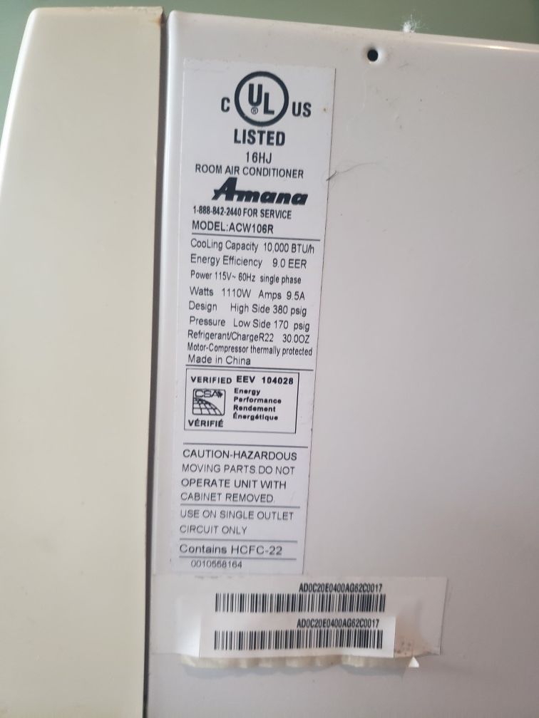 Amana Room Air Conditioner Unit