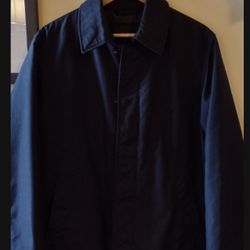 🔥 ONLY $100!! EXX IMMACULATE CONDITION MENS LG BLK/BLK BANANA REPUBLIC WARM WINTER CASUAL/DRESS COAT LONG!🔥 