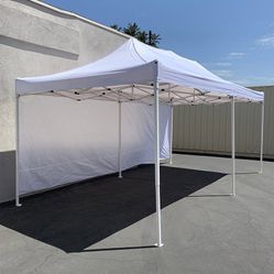 Brand New $205 Heavy-Duty EZ Popup Canopy 10x20’ with (2 Sidewalls) Outdoor Gazebo, Carry Bag