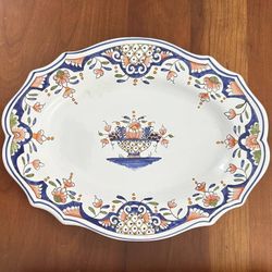 Vintage French Hand Painted Ceramic Wall Plate Decor Rouen