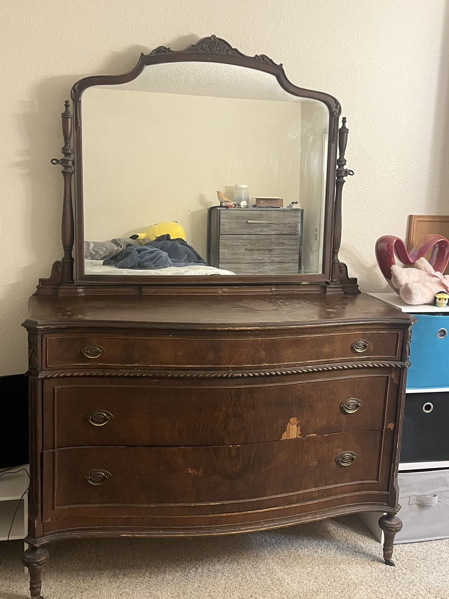 Antique Dresser With Mirror