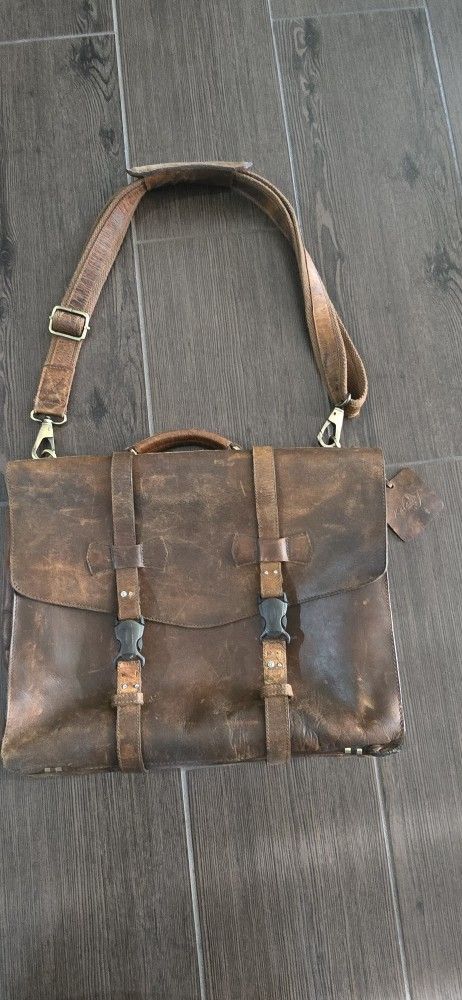 "Kalating" Leather Briefcase Laptop Bag