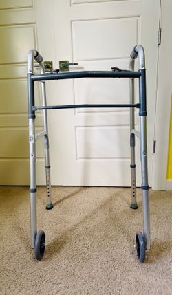 Like NEW Folding Walker with 5" Wheels, Aluminum Frame.