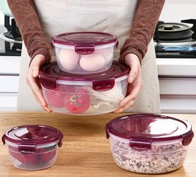 2 Sets//Round Airtight Food Storage Containers