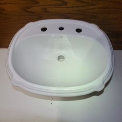 Vintage Kohler Portrait Drop-In Sink K-2189 White 8" Widespread 1994

