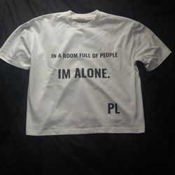 Popular Loner Brand Minimalist Graphic Tee – “In A Room Full Of People I’m Alone” (Front & Back Design)