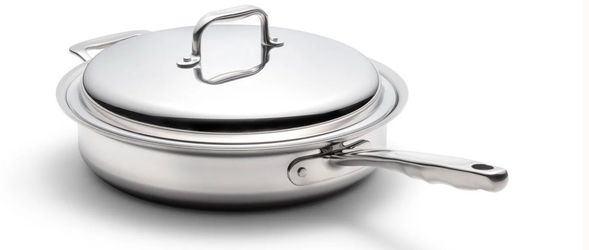 3.5 Quart Sauté Pan with Cover - Cookware 360 / Americraft  Stainless Steel.