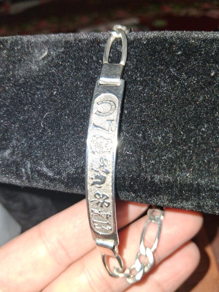 Plata 9.25 Pulsera Dela Suerte