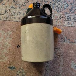 Antique Crock Baked Whiskey Or "Moonshine" Jug