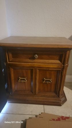 Heavy wooden side tables x2