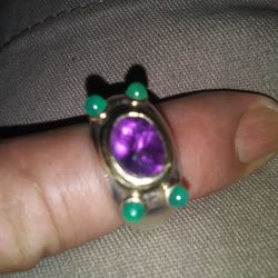 Sterling Silver.14k Gold..size.8.ring