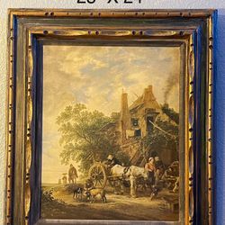 Hand-textured canvas print - Dutch Village