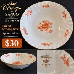 Vintage Classique by Sango Japan Benham Serving Bowl – $30