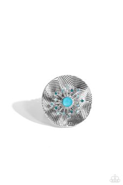 Seriously SUNBURST Blue Ring 