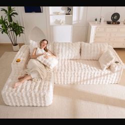 MAXYOYO 104" Modular Sectional Couch with L-Shape Chaise, Modern Boneless Couch for Living Room, Sofa in A Box, Oversized Sofa Sleeper with Deep Seat,