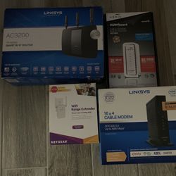 Router, Cable Modem, Wifi Extender, 