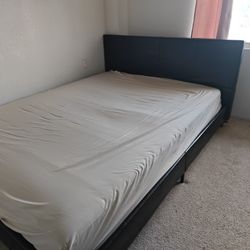 Selling queen bed frame and mattress together
