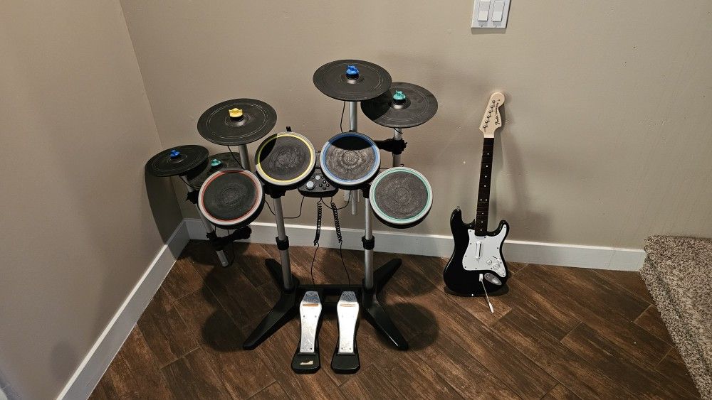 Rock Band 4 Drums and Guitar with Cymbals Xbox One