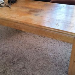 Large Pine Colored Living Room Coffee Table